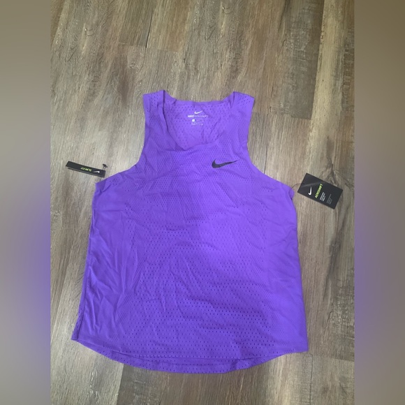 New NIKE Aeroswift Running Gym Singlet Purple AQ5247 550 Mens Size L - Picture 1 of 10